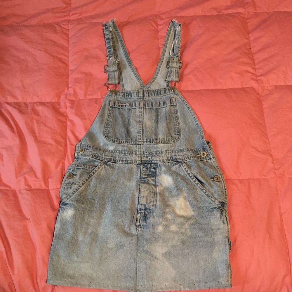 distressed denim skirt overalls